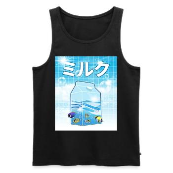 Frutiger Aero Aesthetic Tech Kawaii Milk Unterwass - Männer Premium Bio Tank Top - Schwarz - Vorne - Michal (187cm)