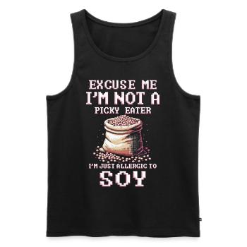 Sojaallergie I'm Just Allergic To Soy - Männer Premium Bio Tank Top - Schwarz - Vorne - AI Model Male 178 light (178cm)