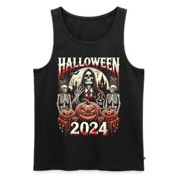 Halloween 2024 avec la Faucheuse - Débardeur bio Premium Homme - noir - Devant - Michal (187cm)