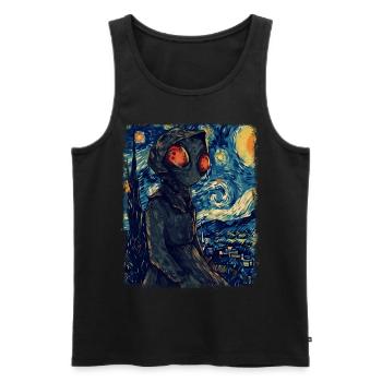 Peinture Monster Starry Night de Flatwood - Débardeur bio Premium Homme - noir - Devant - AI Model Male 178 light (178cm)