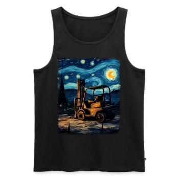 Gabelstaplerfahrer Gabelstaplerfahrer Sternennacht - Männer Premium Bio Tank Top - Schwarz - Vorne - Michal (187cm)