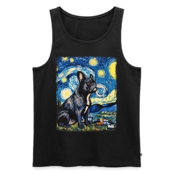 French Bulldog Frenchie Dog Starry Night - Men's Premium Organic Tank Top - black - Front - Michal (187cm)