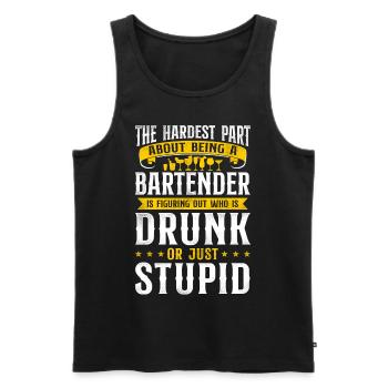 Bartender Mixologist The Hardest - Men's Premium Organic Tank Top - black - Front - Michal (187cm)