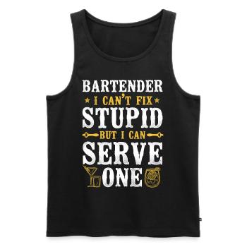 Bartender Mixologist Bartender I - Männer Premium Bio Tank Top - Schwarz - Vorne - Michal (187cm)