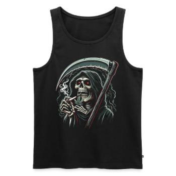 The Intoxicated Grim Reaper in the Moonlight - Men's Premium Organic Tank Top - black - Front - Michal (187cm)