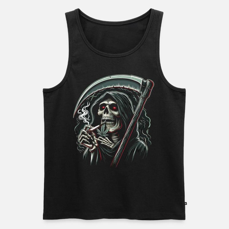 Der berauschte Sensenmann im Mondlicht - Männer Premium Bio Tank Top - Schwarz