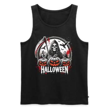 Halloween 2024 Der Tod und seine Schergen - Männer Premium Bio Tank Top - Schwarz - Vorne - Michal (187cm)