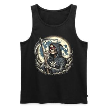 The Intoxicated Grim Reaper in the Moonlight - Men's Premium Organic Tank Top - black - Front - Michal (187cm)