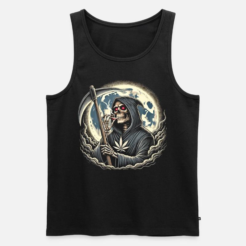 Der berauschte Sensenmann im Mondlicht - Männer Premium Bio Tank Top - Schwarz