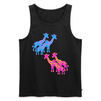 Girafe Afrique Safari Savane Années 80 Années 90 Enfant - Débardeur bio Premium Homme - noir - Devant - AI Model Male 178 light (178cm)