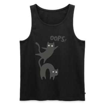 OOPS! - Débardeur bio Premium Homme - noir - Devant - AI Model Male 178 light (178cm)