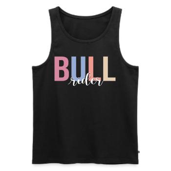 Bull Rider Bull Riding Cowboy - Men's Premium Organic Tank Top - black - Front - AI Model Male 178 light (178cm)