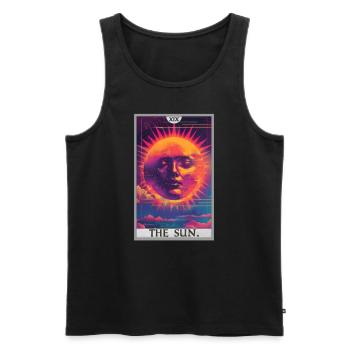 Tarotkarten Tarotkarte The Sun Die Sonne - Männer Premium Bio Tank Top - Schwarz - Vorne - AI Model Male 178 light (178cm)