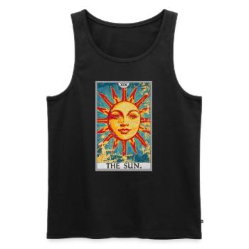 Tarotkarten Tarotkarte The Sun Die Sonne - Männer Premium Bio Tank Top - Schwarz - Vorne - AI Model Male 178 light (178cm)