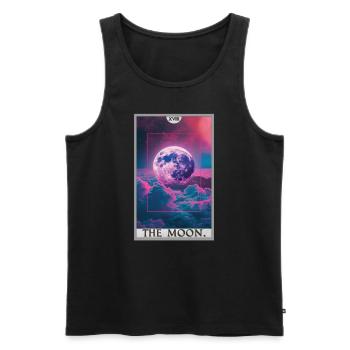 Tarotkarten Tarotkarte The Moon Der Mond - Männer Premium Bio Tank Top - Schwarz - Vorne - AI Model Male 178 light (178cm)