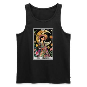 Tarotkarten Tarotkarte The Moon Der Mond - Männer Premium Bio Tank Top - Schwarz - Vorne - AI Model Male 178 light (178cm)
