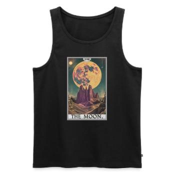 Tarotkarten Tarotkarte The Moon Der Mond - Männer Premium Bio Tank Top - Schwarz - Vorne - AI Model Male 178 light (178cm)