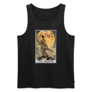 Tarotkarten Tarotkarte The Moon Der Mond - Männer Premium Bio Tank Top - Schwarz - Vorne - AI Model Male 178 light (178cm)