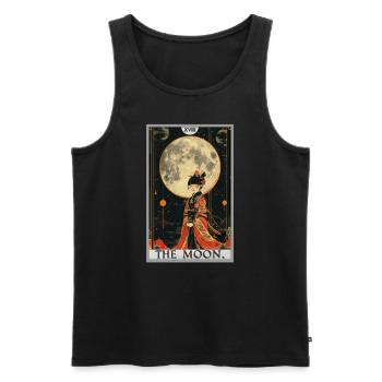 Tarotkarten Tarotkarte The Moon Der Mond - Männer Premium Bio Tank Top - Schwarz - Vorne - AI Model Male 178 light (178cm)
