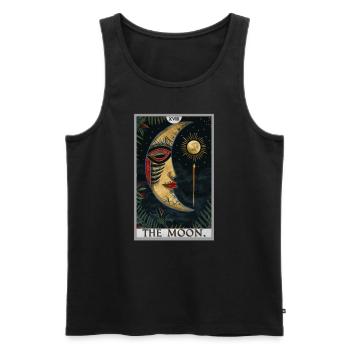 Tarotkarten Tarotkarte The Moon Der Mond - Männer Premium Bio Tank Top - Schwarz - Vorne - AI Model Male 178 light (178cm)