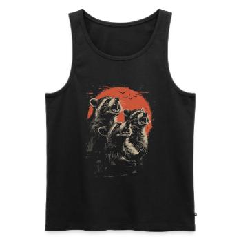 3 Raccoons Moon Funny Raccoons Graphic Design - Men's Premium Organic Tank Top - black - Front - AI Model Male 178 light (178cm)