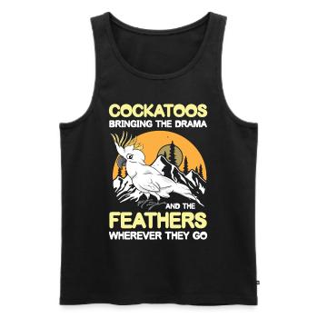 Cockatoos Bringing The Drama And The Feathers - Männer Premium Bio Tank Top - Schwarz - Vorne - AI Model Male 178 light (178cm)