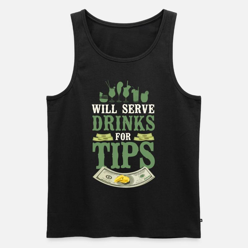Bartender Mixologist Will Serve - Männer Premium Bio Tank Top - Schwarz