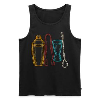 Bartender Mixologist Retro - Männer Premium Bio Tank Top - Schwarz - Vorne - AI Model Male 178 light (178cm)