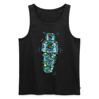 Bartender Mixologist Floral - Männer Premium Bio Tank Top - Schwarz - Vorne - AI Model Male 178 light (178cm)
