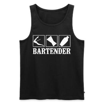 Bartender Mixologist Bartender - Men's Premium Organic Tank Top - black - Front - AI Model Male 178 light (178cm)