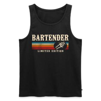 Bartender Mixologist Retro Vintage - Men's Premium Organic Tank Top - black - Front - Michal (187cm)