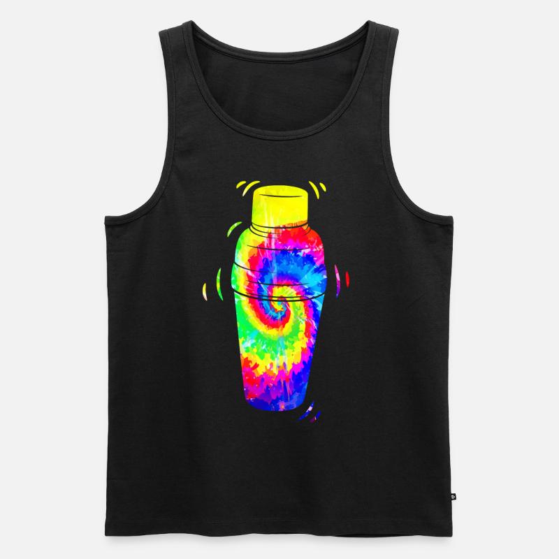Bartender Mixologist Tie Dye - Männer Premium Bio Tank Top - Schwarz