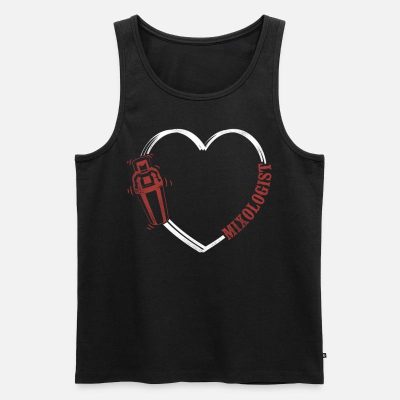 Bartender Mixologist Heart - Männer Premium Bio Tank Top - Schwarz