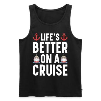 Croisière Crusader Bateau de croisière Cadeau - Débardeur bio Premium Homme - noir - Devant - Michal (187cm)