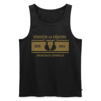 Championnat d’Espagne 2024 Femmes Hommes Rouge España - Débardeur bio Premium Homme - noir - Devant - Michal (187cm)