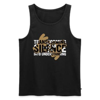 ASL Sign Language Interpreter - Men's Premium Organic Tank Top - black - Front - AI Model Male 178 light (178cm)