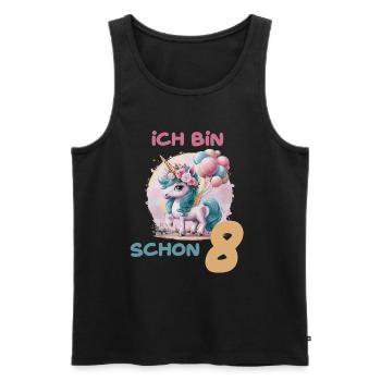 Magisches Einhorn Ballon 8 Geburtstag Vierter - Männer Premium Bio Tank Top - Schwarz - Vorne - AI Model Male 178 light (178cm)