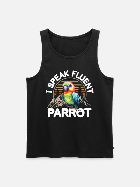 I Speak Fluent Parrot - Männer Premium Bio Tank Top - Schwarz