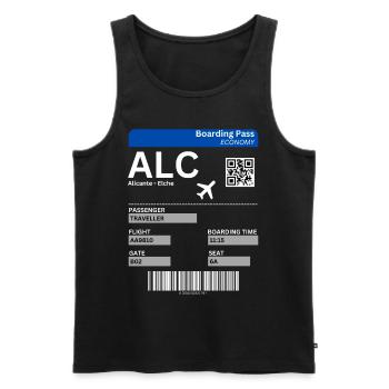 Billet d’avion Alicante Espagne Idée de vacances - Débardeur bio Premium Homme - noir - Devant - AI Model Male 178 light (178cm)