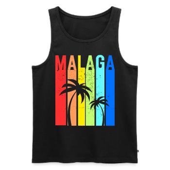 Malaga Andalousie Espagne Vacances Malaga - Débardeur bio Premium Homme - noir - Devant - AI Model Male 178 light (178cm)