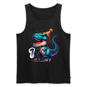 T Rex Dinosaure 1er Anniversaire Enfants Anniversaire - Débardeur bio Premium Homme - noir - Devant - Michal (187cm)