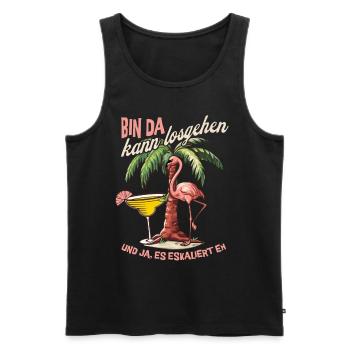 Party Design Flamingo 'I'm Here You Can Go' - Men's Premium Organic Tank Top - black - Front - AI Model Male 178 light (178cm)