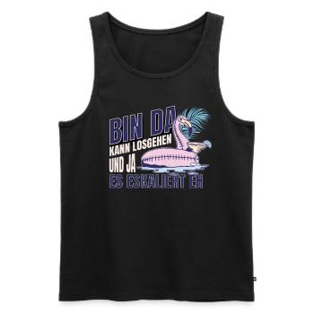'I'm there can start' Flamingo Design Girls' Night Out - Men's Premium Organic Tank Top - black - Front - AI Model Male 178 light (178cm)