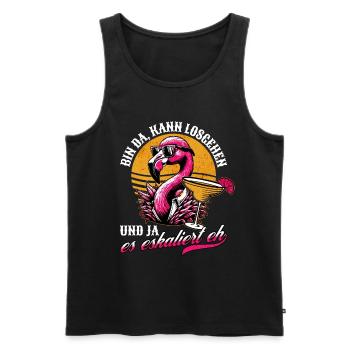 'I'm there can start' Flamingo Design Girls' Night Out - Men's Premium Organic Tank Top - black - Front - AI Model Male 178 light (178cm)