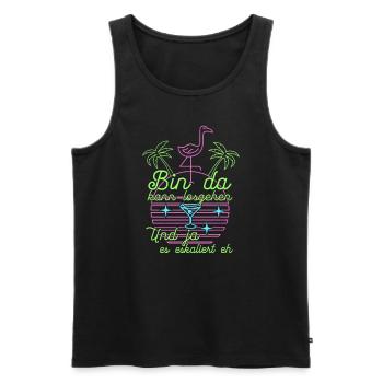 Flamingo 'I'm there can start' Saying Girls' Night Out - Men's Premium Organic Tank Top - black - Front - AI Model Male 178 light (178cm)