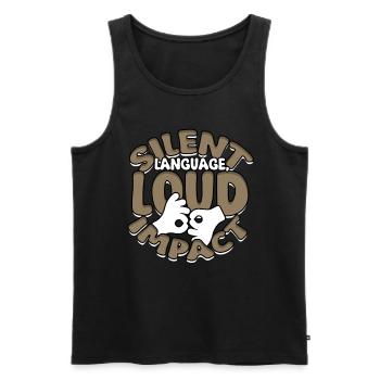 ASL Dolmetscher Gebärdensprache - Männer Premium Bio Tank Top - Schwarz - Vorne - AI Model Male 178 light (178cm)