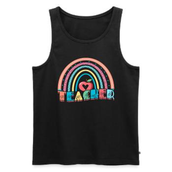 ASL Dolmetscher Gebärdensprache - Männer Premium Bio Tank Top - Schwarz - Vorne - AI Model Male 178 light (178cm)