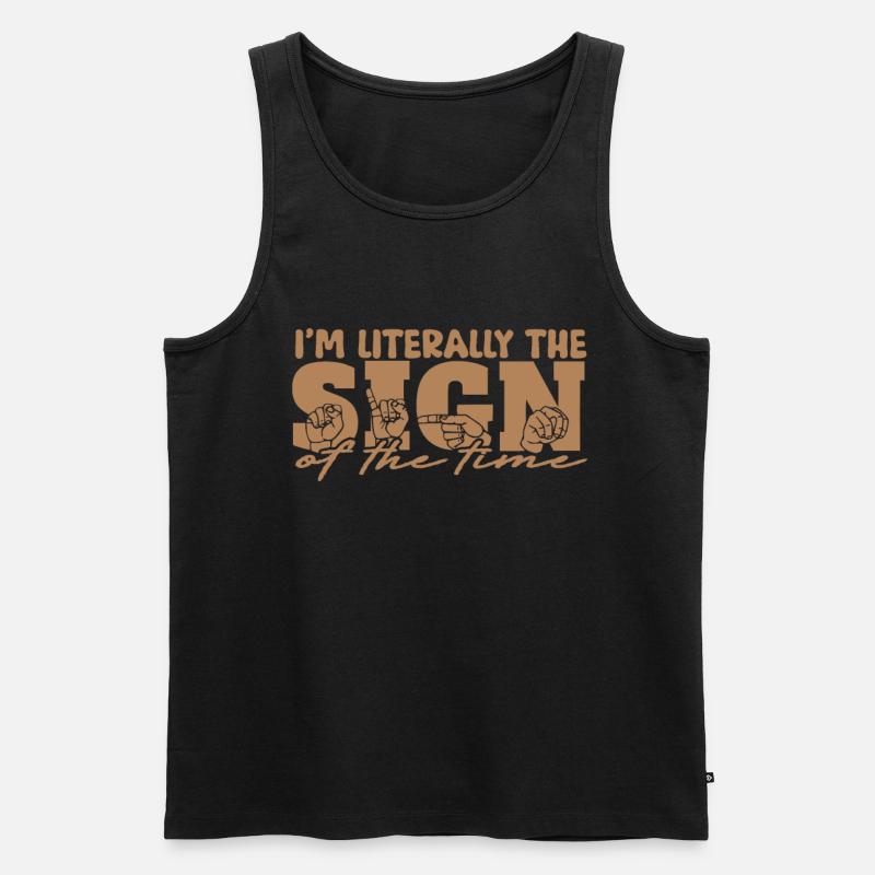 ASL Dolmetscher Gebärdensprache - Männer Premium Bio Tank Top - Schwarz