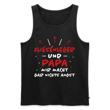 Fliesenleger Spruch Lustiges Fliesenleger Geschenk - Männer Premium Bio Tank Top - Schwarz - Vorne - Michal (187cm)