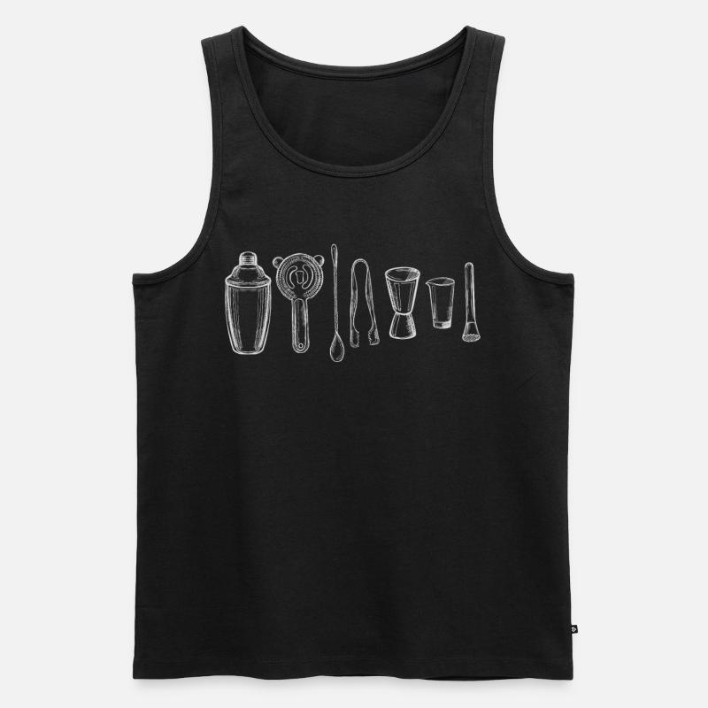 Bartender Mixologist Bartending - Männer Premium Bio Tank Top - Schwarz